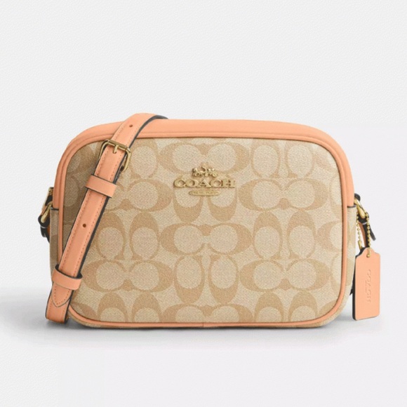 Coach Jamie Camera Bag In Signature Canvas Light Khaki Faded Blush Silver CR135 - Picture 1 of 13